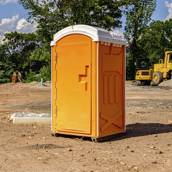 how often are the portable restrooms cleaned and serviced during a rental period in Erskine MN